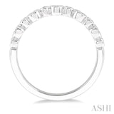 1/10 Ctw Circular Mount Round Cut Diamond Stackable Band in 14K White Gold