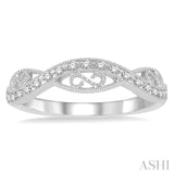 1/5 Ctw Round Cut Diamond Stack Band in 14K White Gold