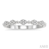 1/10 Ctw Marquise Mount and Ball Link Round Cut Diamond Stack Band in 14K White Gold