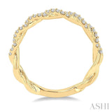 1/4 Ctw Entwined Round Cut Diamond Stackable Twist Ring in 14K Yellow Gold