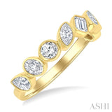 1 Ctw Bezel Set Mixed Diamond Cut Fashion Band in 14K Yellow Gold