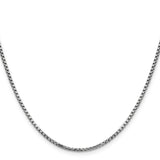 14K White Gold 20 inch 1.75mm Semi-Solid Round Box with Lobster Clasp Chain