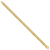 14k Polished 7mm Fancy Flat Byzantine Link 8.25 inch Bracelet