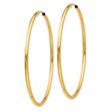 14k 2x54mm Polished Round Endless Tube Hoop Earrings