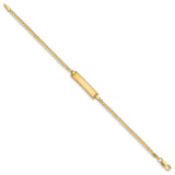 14k Polished Solid Chain/Solid Plate Curb Link 18.5x5mm Plate 6 inch Baby/Child ID Bracelet