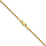 14K 16 inch 1.5mm Diamond-cut Rope with Lobster Clasp Chain