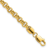 14k Polished Fancy 5mm Rolo Link 7.5 inch Bracelet