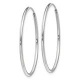 14k White Gold 1.2x30mm Polished Endless Tube Hoop Earrings