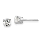 14k White Gold 5mm Round CZ Stud Earrings