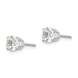 14k White Gold 5mm Round CZ Stud Earrings
