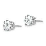 14k White Gold 7mm Cubic Zirconia Post Earrings