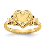 14k (8x8mm Photos) 10mm Heart Locket Size 7 Ring