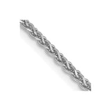 14K White Gold 18 inch 1.7mm Diamond-cut Spiga with Lobster Clasp Chain