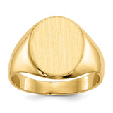 14k 10.5x12.0mm Closed Back Signet Ring