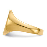 14k 10.5x12.0mm Closed Back Signet Ring