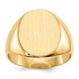 14k 12.0x13.5mm Closed Back Signet Ring