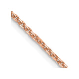 14K Rose Gold 18 inch 1.4mm Diamond-cut Cable with Lobster Clasp Chain