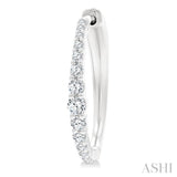 1/2 Ctw Round Cut Diamond Graduated Riviera Hoop Earrings in 14K White Gold