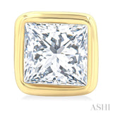 1/5 Ctw Petite Bezel Set Princess Cut Diamond Fashion Stud Earrings in 10K Yellow Gold