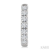 2 Ctw Round Cut Diamond Hoop Earrings in 14K White gold