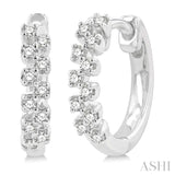 1/5 Ctw Petite Zigzag Layout Round Cut Diamond Fashion Huggies in 10K White Gold