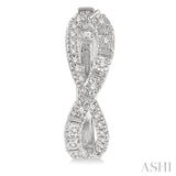 1/6 Ctw Entwined Round Cut Diamond Hoop Earrings in 10K White Gold