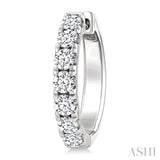 1 1/2 Ctw Round Cut Diamond Hoop Earrings in 14K White gold
