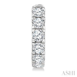 3 Ctw Round Cut Diamond Hoop Earrings in 14K White gold