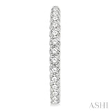 5 Ctw Inside-Out Round Cut Diamond Hoop Earrings in 14K White Gold