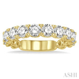 2 Ctw Lattice Round Cut Diamond Wedding Band in 14K Yellow Gold