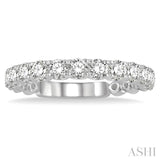 1 Ctw Round Cut Diamond Wedding Band in 14K White Gold