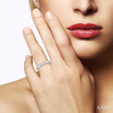 2 Ctw Lattice Round Cut Diamond Wedding Band in 14K White Gold