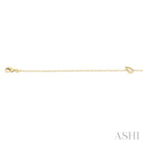1/20 Ctw Initial 'D' Round Cut Diamond Bracelet in 10K Yellow Gold