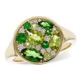 14KT Gold Ladies Peridot & Tsavorite Fashion Ring