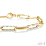 1 Ctw Round Cut Diamond Paperclip Bracelet in 10K Yellow Gold