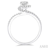 1/2 Ctw Diamond Engagement Ring with 1/4 Ct Round Cut Center Stone in 14K White Gold