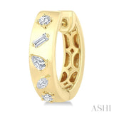 1/3 Ctw Mixed Cut Diamond Fashion Hoop Earrings in 14K Yellow Gold