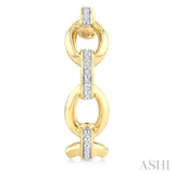 1/10 Ctw Bold Open Window Oval Shaped Round Cut Diamond Fashion Hoop Earrings in 10K Yellow Gold