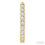 1/2 Ctw Round Cut Diamond Fashion Hoop Earrings in 14K Yellow Gold