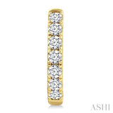 2 Ctw Round Cut Diamond Fashion Hoop Earrings in 14K Yellow Gold