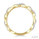 1/20 Ctw Round Cut Diamond Bold Cuban Link Ring in Yellow Gold Vermeil
