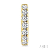1 1/2 Ctw Round Cut Diamond Fashion Hoop Earrings in 14K Yellow Gold