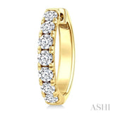 1 1/2 Ctw Round Cut Diamond Fashion Hoop Earrings in 14K Yellow Gold