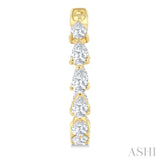 2 Ctw Inside & Out Pear Cut Diamond Fashion Hoop Earrings in 14K Yellow Gold