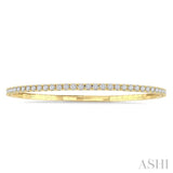 3 Ctw Round Cut Diamond Full way Straight Flex Bangle in 14K Yellow Gold