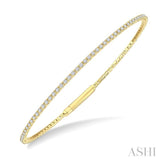 1 Ctw Round Cut Diamond Full way Straight Flex Bangle in 14K Yellow Gold