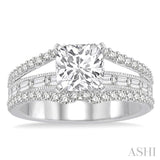 3/4 Ctw Diamond Semi-Mount Engagement Ring in 14K White Gold