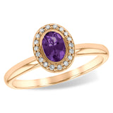 14KT Gold Ladies Amethyst Fashion Ring