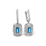 14KT Gold Blue Topaz Earrings