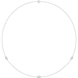 14K White Gold 1/4 CTW Natural Diamond 3-Station 18" Necklace